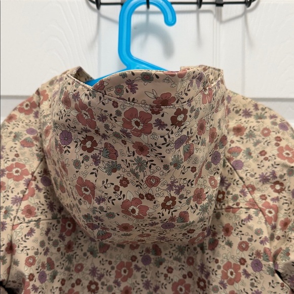Zara Girls Floral Hooded Raincoat - Beige Pink - Picture 9 of 9